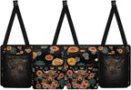 Boho Mandala Highland Cow Car Trunk Organizer with 4 Compartments Floral Flowers Car Storage Bag Multipurpose Cargo Bag