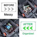 PIMCAR Center Console Organizer for Jeep Wrangler JL/JLU (2018-2026) & Gladiator JT (2020-2026) | Armrest Storage Tray | Interior Accessories (Not for JK/JKU) | Red Liner Trim