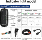 Level 1+2 EV Charger, 16Amp 110-240V, Portable SAE J1772 Electric Car Chargers, Plug-in EV Charging Station for Home,21 Ft Level 2 Charger Cable NEMA 6-20Plug(Tesla Need Adapter)