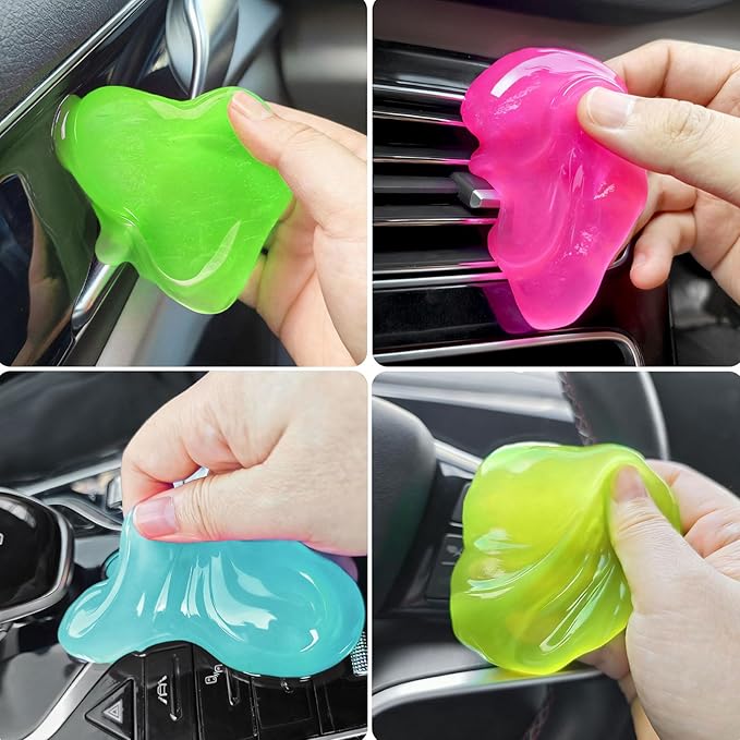4-Pack Car Cleaning Gels, ALLGUO Reusable Car Cleaning Gel, Car Slime Cleaner&Dust Cleaning Gel for Car Interior, Keyboard Cleaner Gel, Car Gel Cleaner Putty Auto Detailing Tools Car Cleaning Supplies