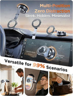 MSXTTLY Magnetic Car Phone Holder 360° Adjustable Tesla Phone Mount Foldable Car Mount 2026 Zinc-Alloy Magsafe Phone Holders for Your Car for iPhone 17 Pro Max 16 15 14 13 12 Plus, Carbon Fiber