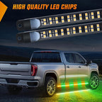 Nilight 2PCS 70 Inch Emergency Strobe Light Strip with Controller 864 LED Amber Green Running Board Lights Flexible Side Flashing Warning Caution Safety Waterproof for Truck Construction Pickup