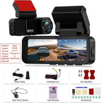 4K+2K Mirror Dash Cam 3.16 Inch Front & Rear HD Backup Camera Detection ADAS＆BSD＆LCA with Color Night Vision, IPS Touch Screen, Reserve Assist, Loop Recording, G-Sensor, Wide Angle Fit for All Cars