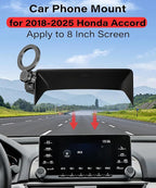 Magnetic Car Phone Mount for Honda Accord 2018-2025 Accessories, for MagSafe Strong Magnets Cell Phone Holder 8-Inch Screen Cradles, with Portable Phone Gripper 360° Rotation