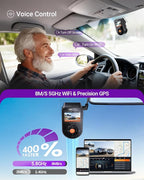 Vantrue S1 Pro Max AI Dash Cam 4K+2.5K w/ADAS & BSD, Dual STARVIS 2 Front and Rear, 2 Channel HDR Dashcam, PlatePix Night Vision, 5G WiFi, Voice Control, GPS, 24H Buffered Parking Mode, 1TB Max