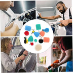 Healifty 3sets Car Detailing Sponge Pads Auto Polishing Wheel Polishing Pad Kit Buffing Vehicle Polisher Equipment 16pcs*3