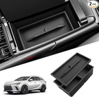 SKTU 2-Pack 2023 2024 2025 2026 Lexu s RX350 Center Console Organizer for 2023-2026 Lexu s RX350/RX450h/RX500h Console Tray 2023 2024 2025 2026 RX350 Accessories with Sunglasses Holder [Double Layers]