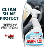 Bug Splat N' All Awning Cleaner 32 fl oz - Boat, Patio, Trailer & RV Awning Cleaner for Bug Splatter, Dirt, Grime & Stain Remover - Awning Fabric Cleaner & Rust Remover - Safe on All Surfaces