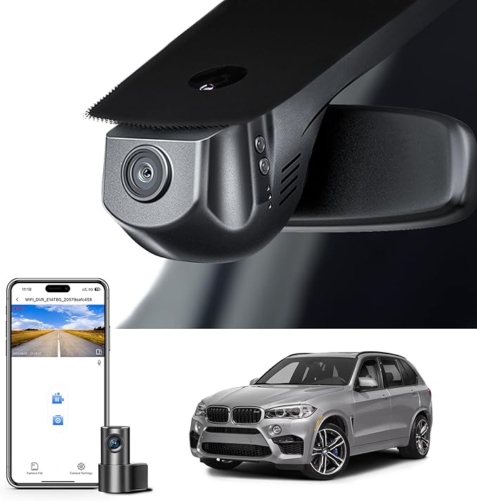 Mangoal Front 4K & Rear 1080p Dash Cam for BMW X5 Gen3 F85 F15 2014 2015 2016 2017 2018(Model A), X5M sDrive35i xDrive35i xDrive35d xDrive50i, OEM Style, 2160P UHD Video, WiFi & APP, 128GB Card