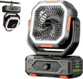 OGERY Camping Fan, Portable Fan Rechargeable with 20000mAh Battery, Stepless Speed Control, Fast Charging, Remote & LED Lantern for Tent, Travel, Car Camping, Camping Essentials
