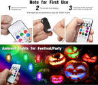 8PCS Wireless LED Strobe Lights with Remote Control, 8 Colors Rechargeable Led Lights Anti-Collision LED Emergency Warning Lights for Car Motorcycle Bike Drone Aircraft