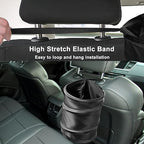 Car Trash Bin, 2 Packs Pop-up Car Trash Can, Medium-Sized Collapsible Garbage Can with Elastic Band Hanging, Double-Layer Washable Vehicle Trash Can, Velcro Waste Basket Bin