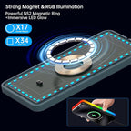 RGB Wireless Car Charging Pad for Magsafe, REESTECQI 15W LED Magnetic Wireless Charger for Car Non Slip Type C Charging Mat with 40W Car Charger Compatible with iPhone 17-12, Airpods (1 Meter Cable)