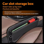 Pack-1 Car Seat Storage Box, Leather Car Side Seat Storage Box, Car Seat Gap Filler Organizer, Universal for Most Cars, Trucks, Vans (Black)