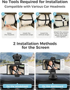 GHB Wireless Baby Car Camera 5" HD, 3500mAh Baby Monitor 2000mAh Camera Non WiFi, Temperature Alert, 720P Night Vision VOX Mode, 360° Rotatable Rear Facing Monitor Baby Essentials Gifts for Home Pets