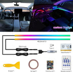 Dreamcolor Acrylic Interior Car LED Strip Light with USB/Type C, RGB 2 in 1 with 86.6 inches LED Strip, Dynamic Chasing Music Sync Neon Ambient Lighting Kits
