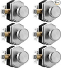6 Pack Pismo Doorknobs with Lock for Hall, Brushed Nickel Interior Door Knobs with Camelot Trim, Heavy Duty Door Handle