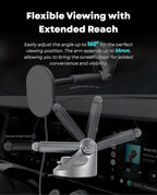 HexaCharge 4-in-1 Wireless Car Adapter – Works with Apple CarPlay and Android Auto, Magnetic Phone Mount with Wireless Charging, Converts Wired to Wireless for iPhone & Android