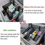 TOPINSTALL 4 Compartments Full Size Tray Compatible with 2019-2022 GMC Sierra Chevy Silverado 1500 and 2020-2023 Silverado/Sierra 2500HD 3500HD Full Console w/Bucket Seats ONLY