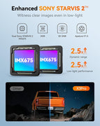 WOLFBOX X3 PRO Dash Cam Front and Rear, Dual STARVIS 2 IMX675, 1440P 60FPS+1440P ADAS Car Camera, EIS Image Stabilization with Ultra-Fast 5.8GHz WiFi, Voice Control & 3" Touch Screen, 64GB Card & GPS