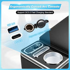 Car Center Console, Universal Bench Seat Consoles, Truck Seat Organizer and Storage, Cup Holder&Phone Holder for Small Car, Truck, Minivan (Small Center Console)
