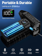 Compressed Air Duster 130000RPM Electric Duster with LED Light, 100 Gear Adjustable Rechargeable Cordless Air Blower Cleaning Tool for Keyboard,Electronic Devices,Car (Black)