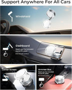 Vacuum Magnetic Phone Holder Stand [89+LBS Strongest Suction & 24*N55 Ultra Magnetic] 360° Adjustable Car Phone Mount for MagSafe Suction Cup, Compatible with Car/Gym/Mirror for iPhone 16 15