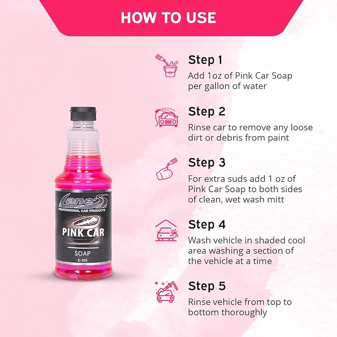 LANE'S Car Cleaning, Car Wash Soap The Perfect Shampoo for Auto, Exterior Care Products, High Foaming with Gentle Formula, 32 ounces