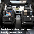 GMQ Backseat Car Organizer with Tray 1 Pack,Car Backseat Organizer with Foldable Table for Kids,Multifunctional Seat Back Organizer with Storage Pockets Car Storage Organizer (Black)