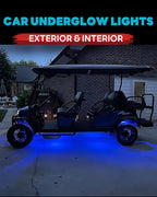 12V Led Light Strip Connectable 24Inch Blue Led Strip Lights for Car Golf Cart Motorcycle Boat Truck Cabinet Waterproof Led Light Strip,4Pack