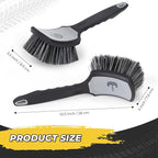 Wheel and Tire Brush Detailing Kit, Soft Rim Brush & Stiff Tire Brush with Silicone Bumper Guard, Non-Slip Ergonomic Handle Car Wash Set for Alloy Wheels, Fenders, Mats