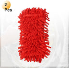 HARFINGTON 2pcs Car Wash Sponge 8.7" x 4.3" Chenille Microfiber Mitt Scratch-Free Absorbent Scour Scrubber Cleaning Sponge for Washing Detailing on Cars, Trucks, SUV, Boats, RVs, Red