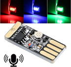 ICBEAMER USB RGB Multi-Color LED Night Light 1-Pack | Control by Music or 1 Touch Color Change, Plug-in Miniature/Nano Car Interior Center Console Ambient Lighting