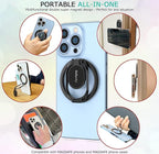 Doflyesky Magnetic Phone Ring Holder with Magsafe, Double Adjustable Gym Finger Ring Grip, Removable Phone Grip, for iPhone, iPad and Smartphones, Compatible with Magnetic Car Mount (Colorful)