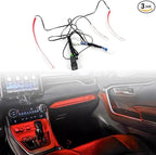 HIGH FLYING 2019-2025 for Toyota RAV4 Center Console Dashboard LED Light Strip with On+Off Switch 3pcs Car Interior Accessories (Red)