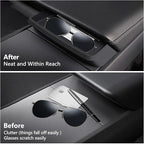 Center Console Organizer for Tesla Model 3 Highland 2024-2026 Model Y 2025-2026 Juniper Sunglasses Holder Armrest Key Card Phone Storage Box Glasses case Tray Tesla Interior Accessories