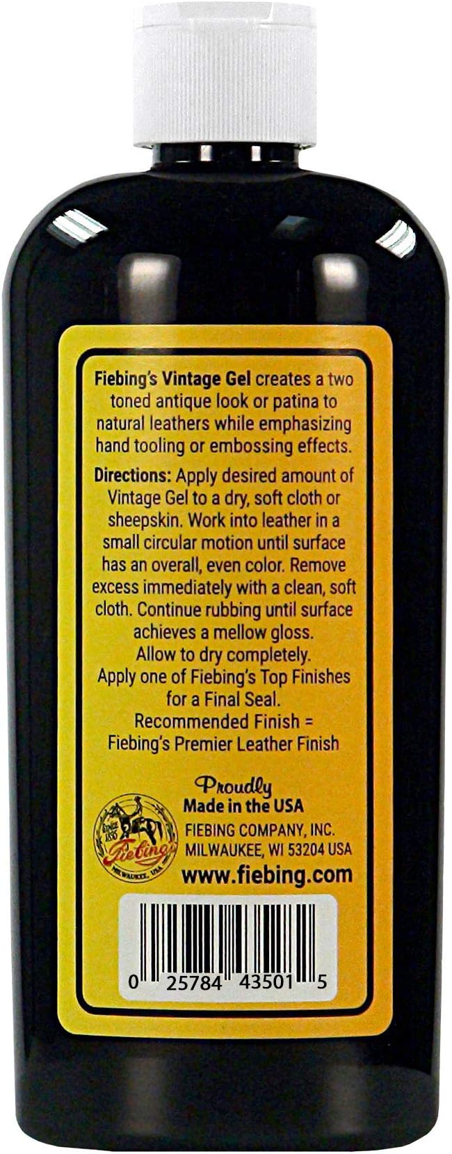 Fiebing's Vintage Gel - Black 8oz - Antique Gel for Leather