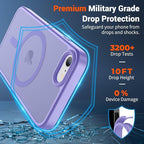 SUPFINE Magnetic for iPhone SE Case 2022 (3rd)/2020 (2nd), iPhone 8 Case (Compatible with MagSafe) (Military Grade Drop Protection) Translucent Matte Phone Cover,Purple