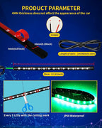 Green Led Strip Lights,DUOFU365 Marine Boat Led Navigation Lights 30CM 15 SMD IP67 Waterproof Auto Interior Lights for Home Decoration Car Motorcycles Boat Golf Cart Truck with 3M Tape(6PCS)
