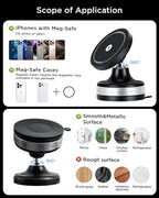 Upgraded for iPhone 17 Vacuum Magnetic Car Phone Holder,360° Adjustable Suction Cup Phone Mount, Mag-Safe car Mount 15W Wireless Charger Stand for Car, Makeup/Gym/Mirror, iPhone 16 15 14 13 12 Series