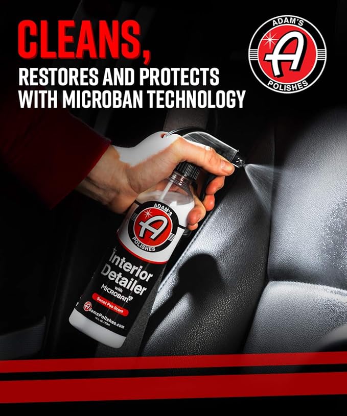 Adam's Polishes Elite Interior - Includes 6 Iconic Cleaning Products for Total Interior Car Detailing | Accessories, Leather Seat Cleaner, Carpet Upholstery, Dash, Vinyl, Air Freshener - Pack of 6