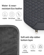 Owleys Set Seat Back Organizer & Car Seat Protector Hexy Waterproof & Non-Slip Protector for Child Car Cushion for Leather and Fabric Seats (Black)