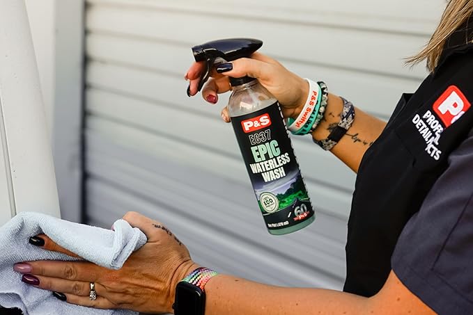 P&S Professional Detail Products Epic Waterless Wash – No-Water Car Cleaner, Polymer Gloss Intensifier, Safe on Paint, Metal & Glass, Quick Detailer & Wax Alternative, 1 Pint