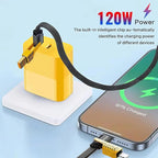 2026 New 120w Type C/USB A Dual Ports Adapter, C Chargers Fast Charging 10 Foot, Fast Phone Charger, Mechanical Style Multi-Function Cable, for Gaming Office Travel (3pcs)