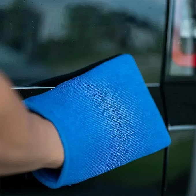 Scratch Free Wash Mitt, Microfiber Car Cleaning Glove, Absorbent 30cm Wash Mitt with Soft Grip, Soft Chenille Cleaning Fabric Tool, Clay Detailing Mitts Design for Auto Motorcycle Use