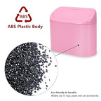 Ginsco Mini Car Trash Can with Lid, Small Car Garbage Can, Cute Leakproof ABS Car Trash Bin, Car Accessories for Interior, Garbage Bin for Car, Home, Office with 60pcs Trash Bags Pink