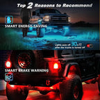 4Pods RGB LED Rock Lights for UTV SXS RZR Can-Am Four Wheeler Side by Side ATV Offroad Golf Cart, Multicolor Underglow Light Kit with APP/RF Remote Music Sync Neon Vehicle Accent Light 12V Waterproof