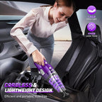 Handheld Vacuum Cordless, 15000PA Powerful Suction Car Vacuum Cleaner Lightweight with Multi Accessories, Hand held Vacuum Cleaner Cordless Rechargeable for Car Home