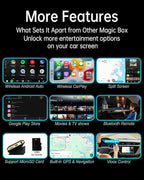 Magic Box 3.0 Pro – Snapdragon 6125 Octa-Core, HDMI & Dual Display | Supports 4G SIM Card | Stream Netflix, Disney+, YouTube, Prime Video | Wireless CarPlay & Android Auto | for Wired CarPlay Cars