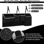 UYYE Trunk Hanging Organizer, Backseat Bag, Car Interior Accessories with 4 Pockets & 2 Mesh Pouches for Groceries, Will Provide More Storage Trunk Space for SUV, Jeep, MPVs